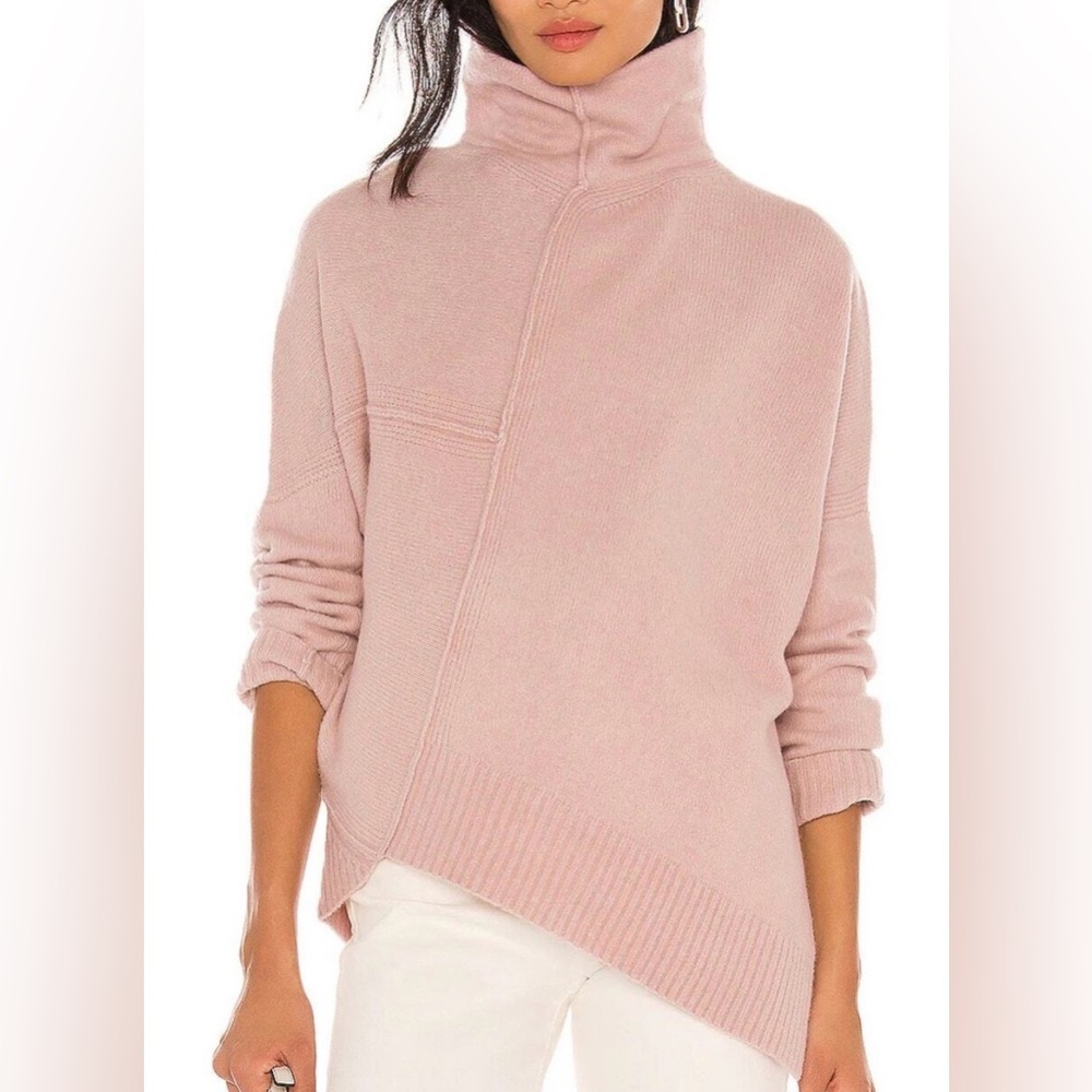 All Saints Lock Roll Neck Relaxed Fit Sweater Rose Pink Women's Size Small